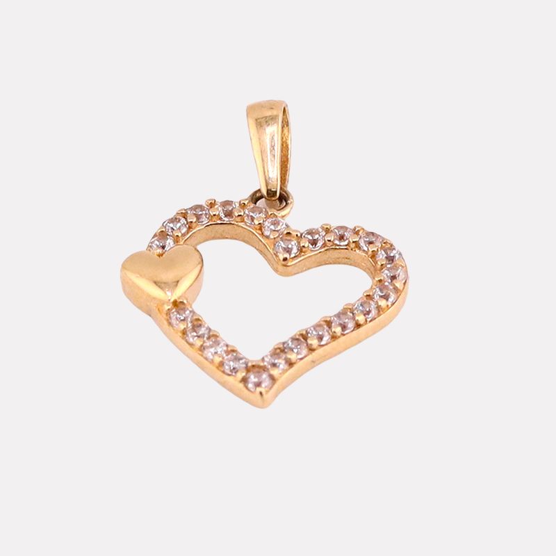 Dije Silueta Doble Corazon C/p 14k 1g